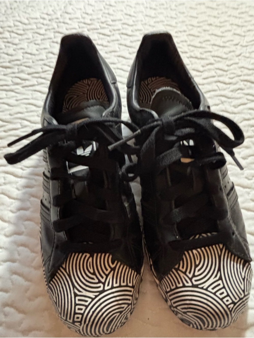 adidas Hirocoledge x Superstars Black Sneakers with Graphic Design